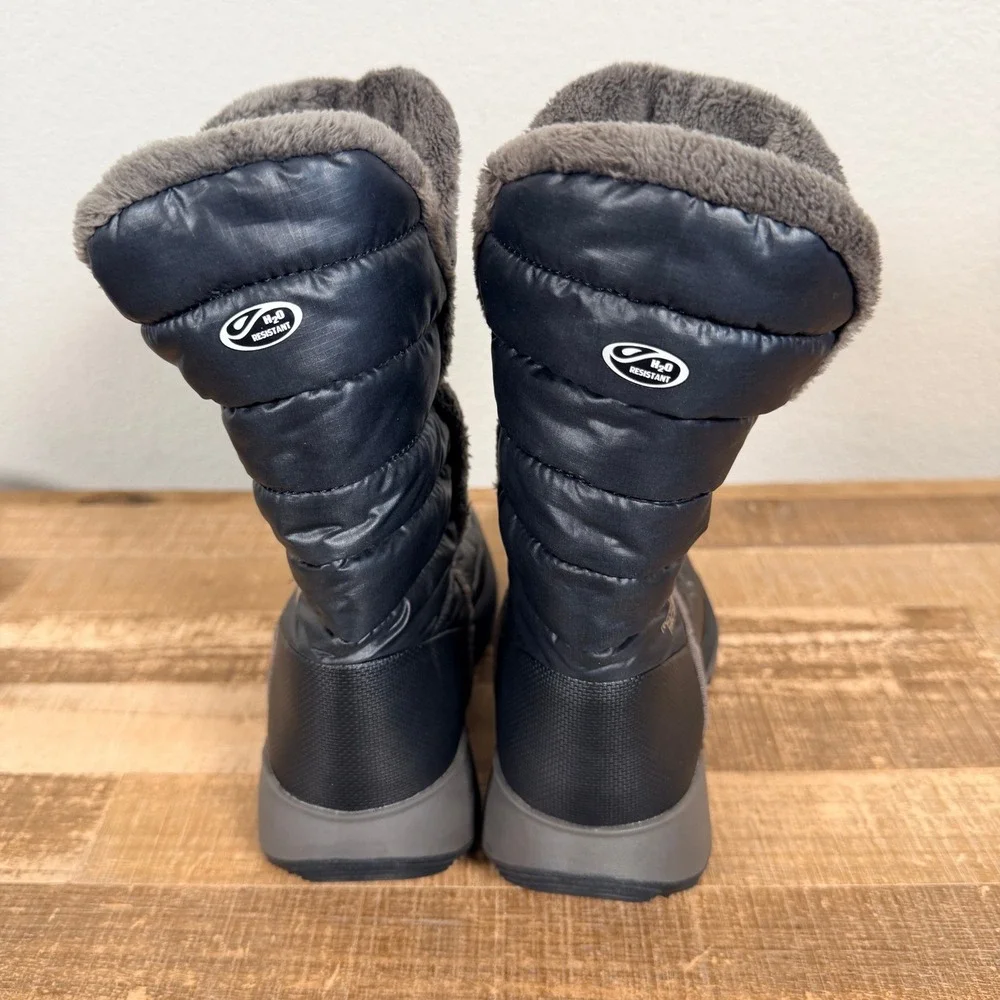 The North Face Amore II‎ Winter Boots Kids Size 1 Black Faux Fur Insulated